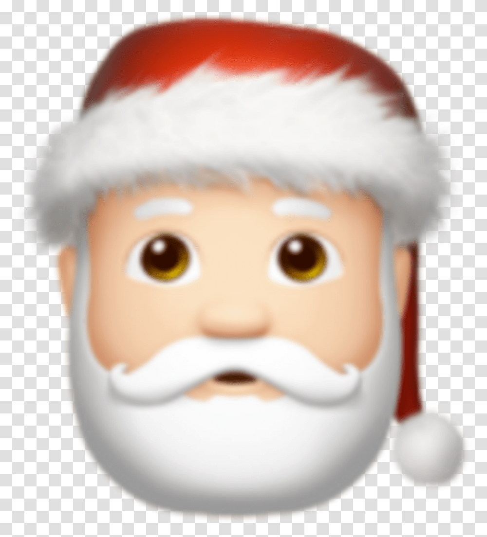 Xmas Christmas Santa Iphone Emoji Emojis Iphoneemoji Santa Claus Emoji, Doll, Toy, Head, Snowman Transparent Png