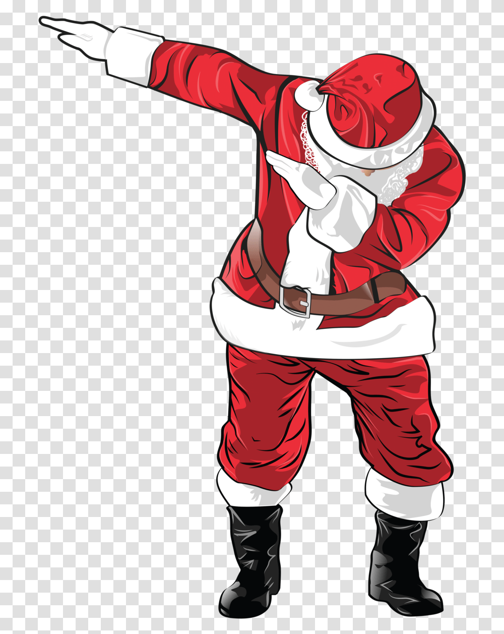Xmas Dabbing Santa Large Cartoon, Person, Comics, Book, Manga Transparent Png