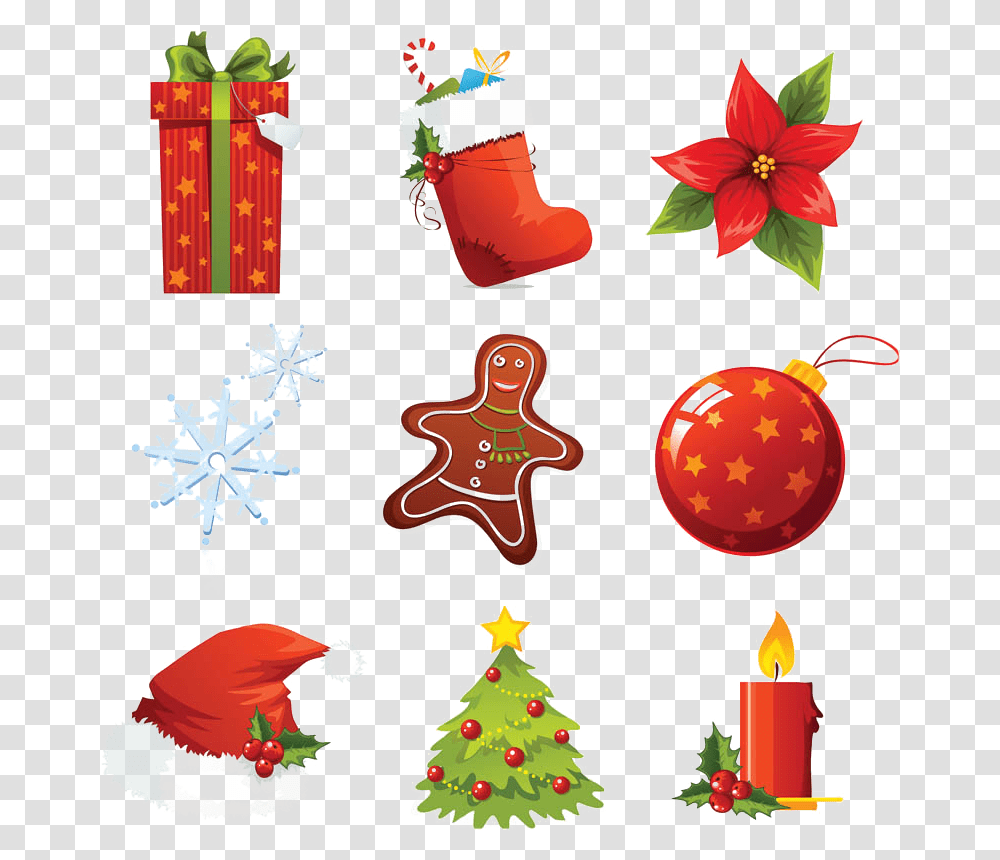 Xmas Elements Download Image Vector Clipart, Tree, Plant, Gift, Ornament Transparent Png