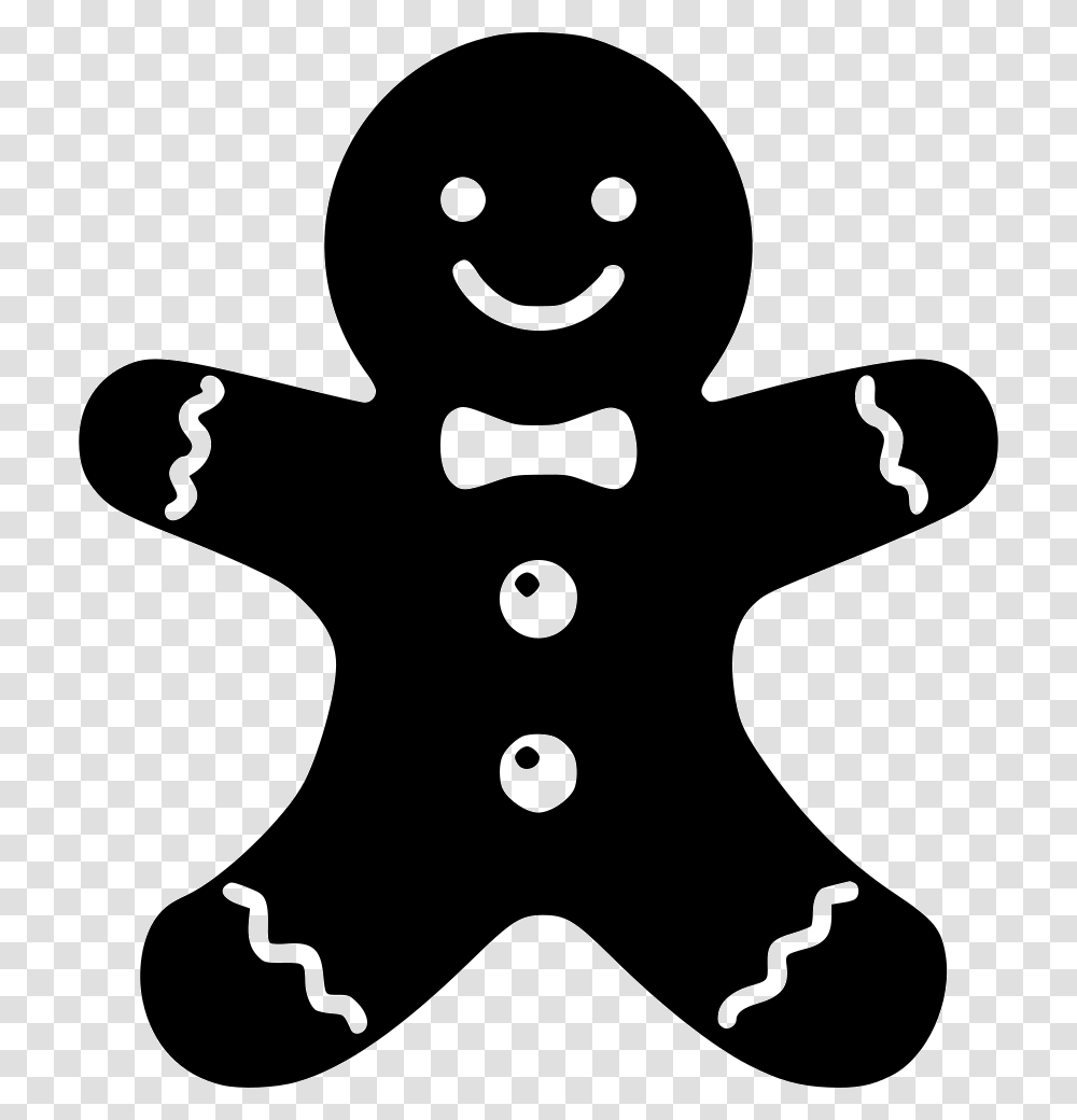 Xmas Ginger Bread Gift Cookie Christmas Gingerbread Man Silhouette, Stencil, Cow, Cattle, Mammal Transparent Png