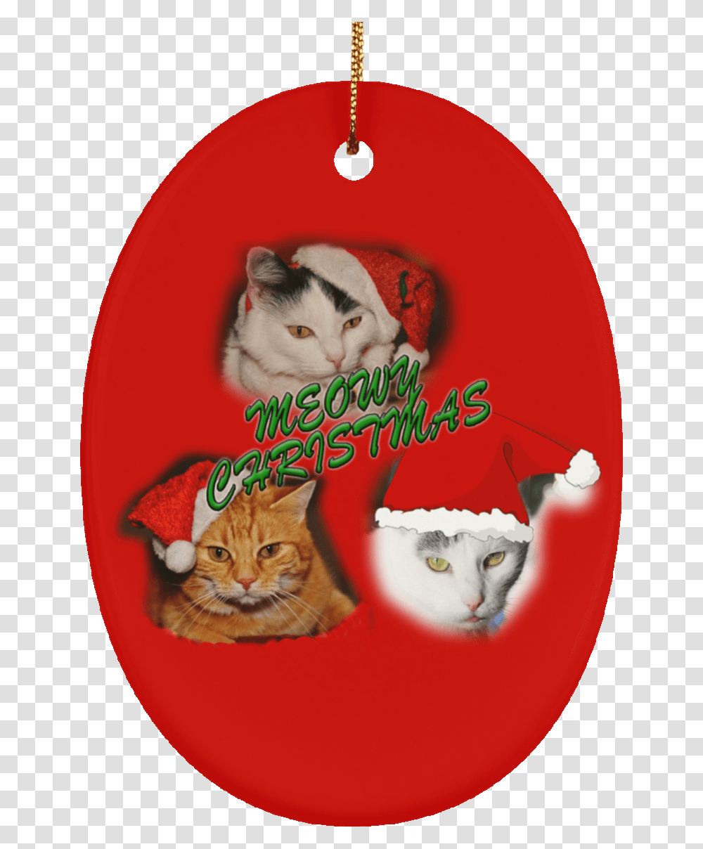 Xmas Ornaments Meowy Christmas Cats Tree Ornaments Domestic Cat, Pet, Mammal, Animal, Advertisement Transparent Png