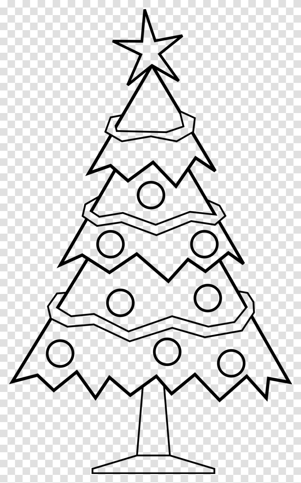 Xmas Tree Clipart Black And White, Plant, Ornament, Christmas Tree, Lighting Transparent Png