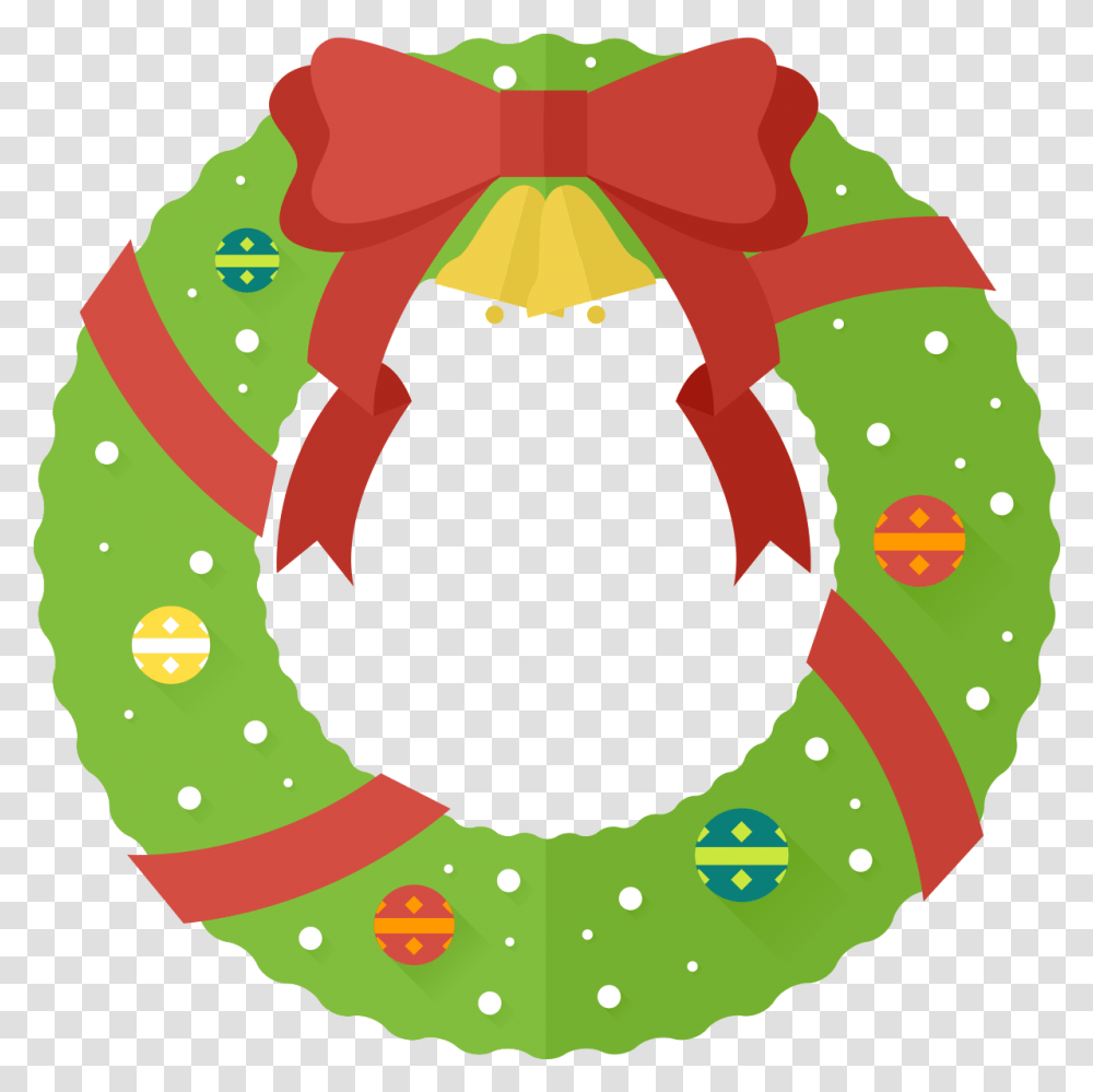 Xmas Wreath Clipart Kid Cartoon Cute Christmas Wreath, Food, Sweets, Confectionery, Text Transparent Png