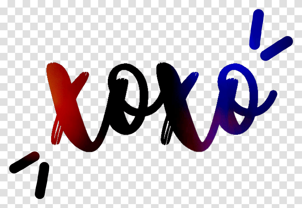 Xoxo Calligraphy Word Cute Kawaii Original Gradient Fre, Light Transparent Png