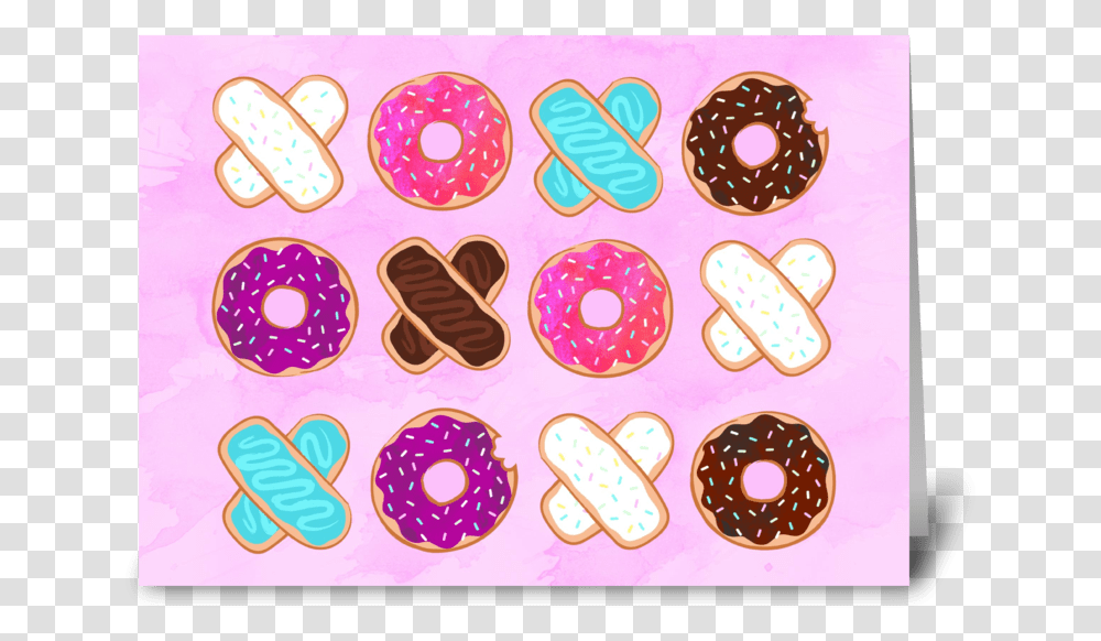 Xoxo Donuts Greeting Card Sprinkles, Pastry, Dessert, Food, Sweets Transparent Png