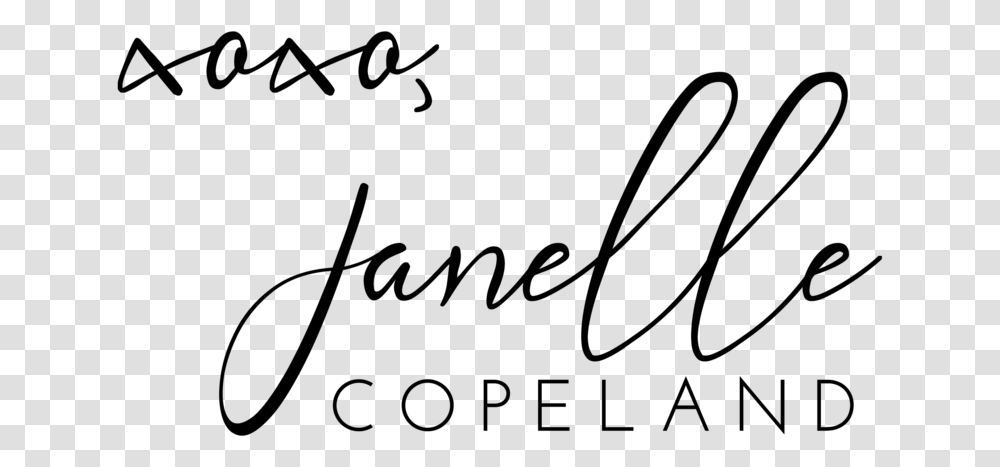 Xoxo Janelle Copeland Logo Calligraphy, Gray, World Of Warcraft Transparent Png