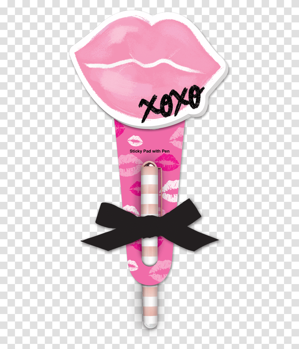 Xoxo Lips Sticky Pad With Pen Heart, Medication, Pill, Lipstick, Cosmetics Transparent Png