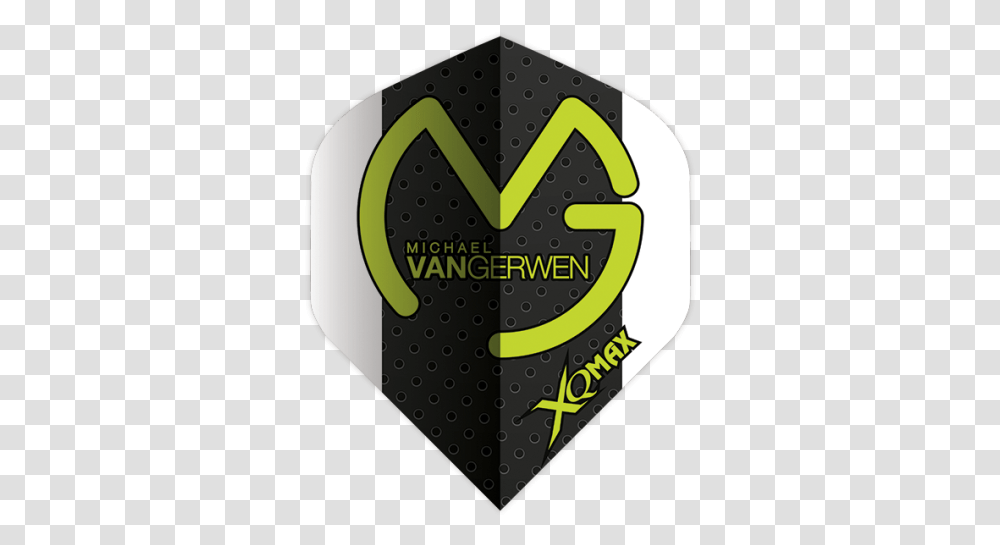Xqmax Mvg White Wing Green Logo Michael Van Gerwen, Label, Text, Tie, Accessories Transparent Png