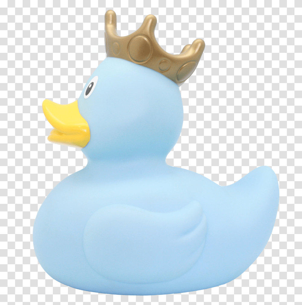 Xxl Blue Rubber Duck With Crown 25 Cm By Lilalu, Figurine, Animal, Bird, Sweets Transparent Png