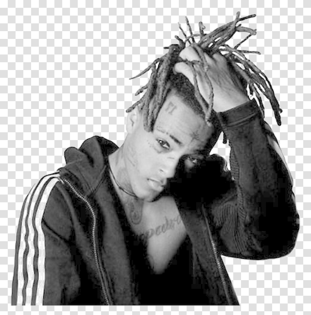 Xxtentacion Black And White, Person, Human, Finger, Face Transparent Png