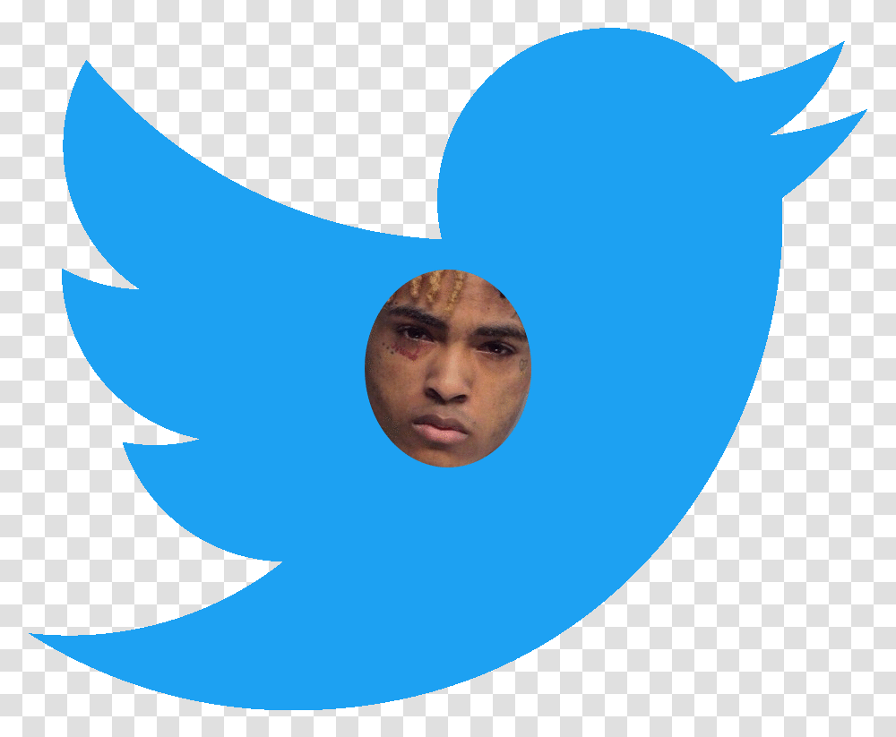 Xxxtentacion Gradually Turns Into Twitter Bird And Clipart Twitter Mask For Word Cloud, Person, Face, Head, Symbol Transparent Png