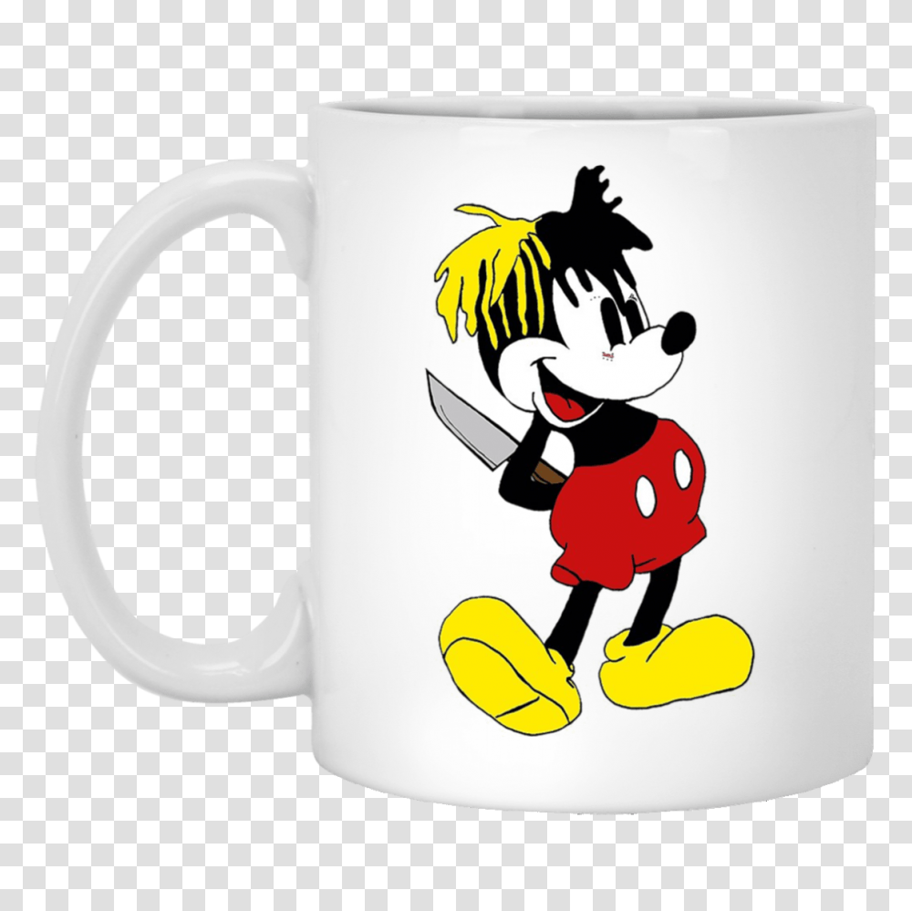 Xxxtentacion Mickey Dagger Mouse Shirt New Wave Tee, Coffee Cup, Person, Human Transparent Png