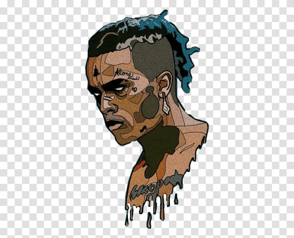 Xxxtentaction Cartoon Posted By Ethan Walker Xxxtentacion Clipart, Face, Tattoo, Skin, Portrait Transparent Png