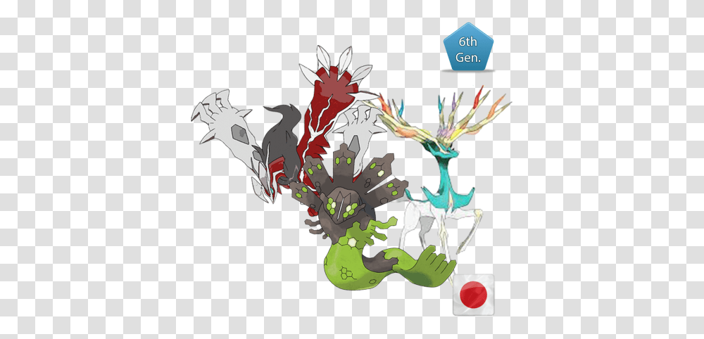 Xy Z Trio Yveltal And Pokemon Shiny Legendary Xerneas, Graphics, Art, Electronics Transparent Png