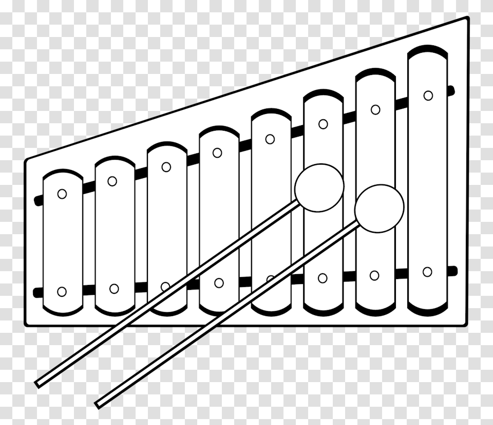 Xylophone Black And White, Musical Instrument, Glockenspiel, Vibraphone, Gate Transparent Png