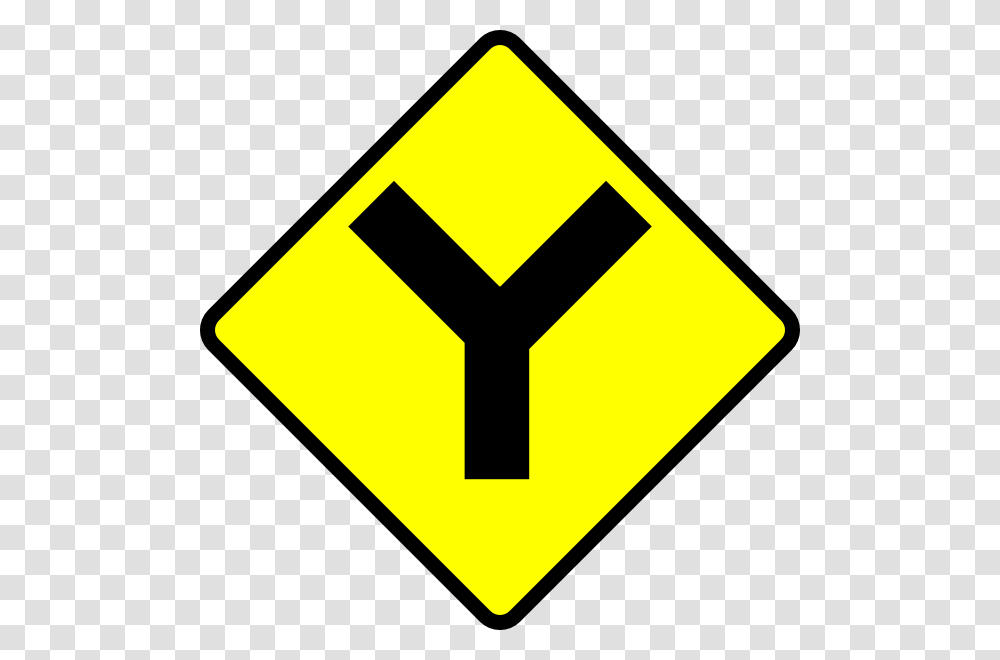 Y Road Clip Art Free Vector, Road Sign, Stopsign Transparent Png