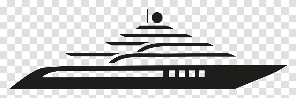 Yacht Boat Outline, Silhouette, Vehicle, Transportation, Barge Transparent Png