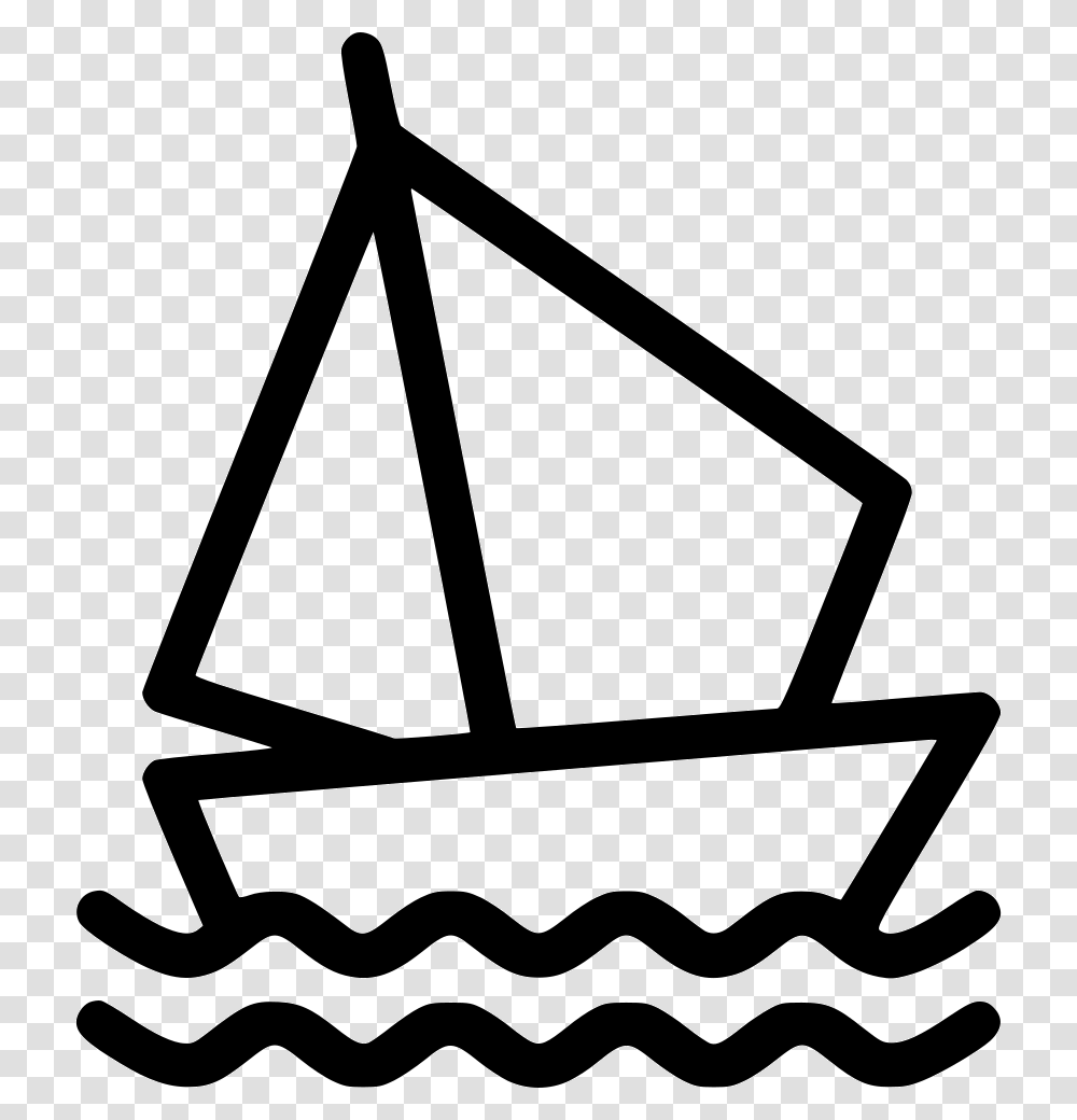 Yacht Boat Sail Sailing Water Perahu Kertas Clipart, Triangle Transparent Png