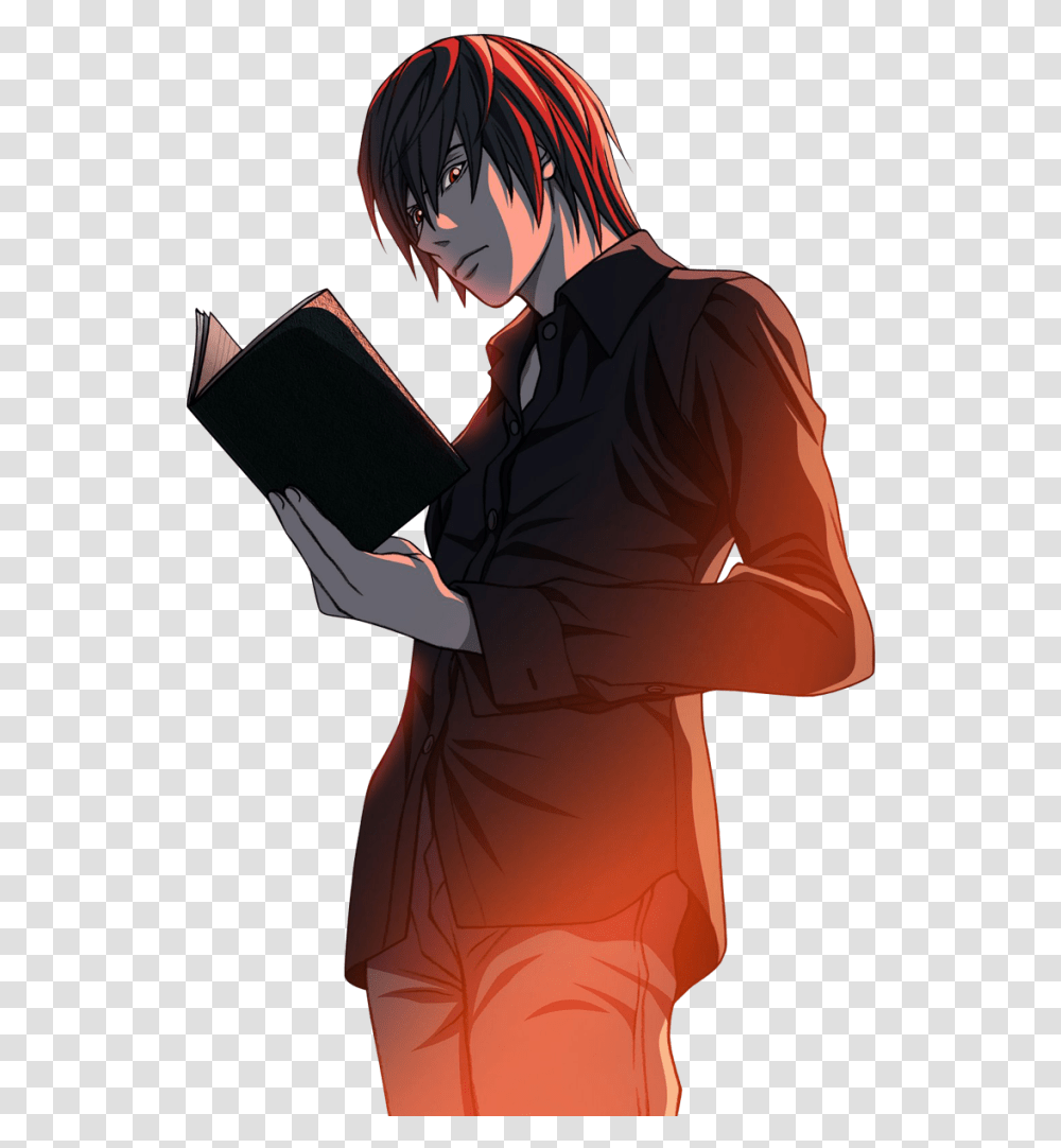 Yagami & Clipart Free Download Ywd Light Yagami Death Note, Person, Human, Reading, Clothing Transparent Png