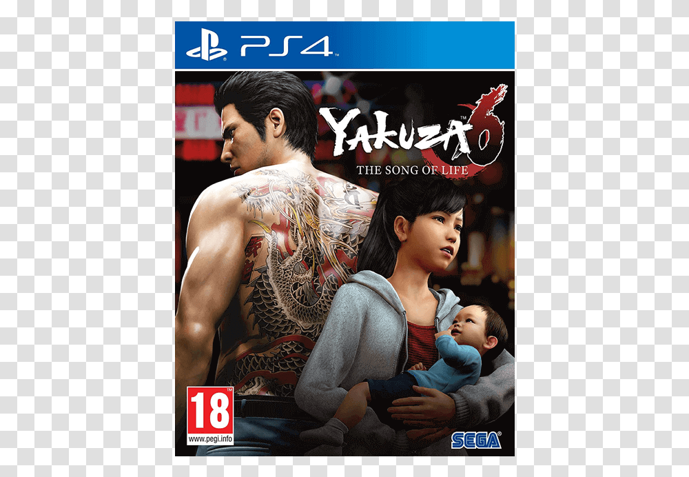 Yakuza 6 Song Of Life Ps4, Skin, Person, Tattoo, Poster Transparent Png