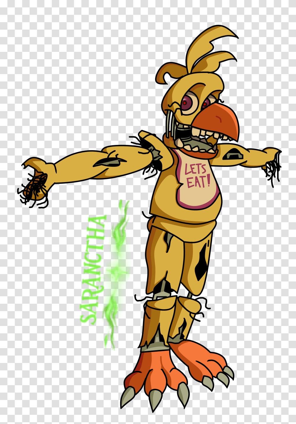 Yall Mind If I T Pose Withered Chica Fivenightsatfreddys, Scarecrow, Person, Animal Transparent Png