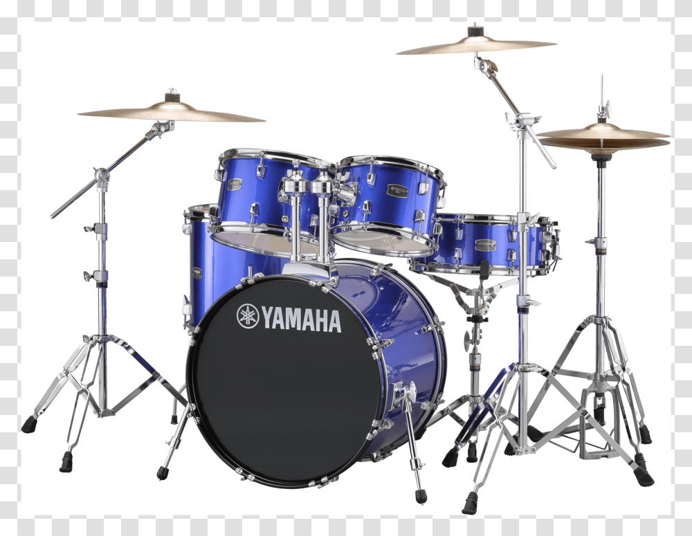 Yamaha Drum Set Blue, Percussion, Musical Instrument, Helicopter, Aircraft Transparent Png