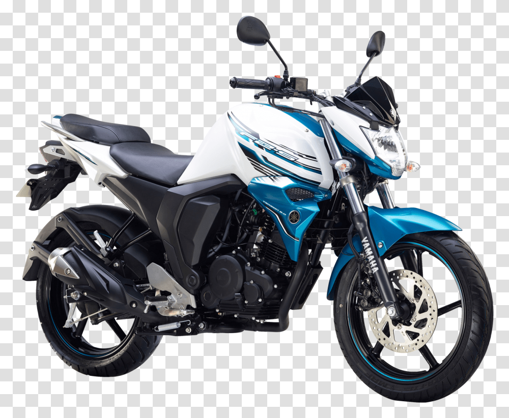 Yamaha Fz S Fi White Motorcycle Bike Image, Vehicle, Transportation, Machine, Wheel Transparent Png