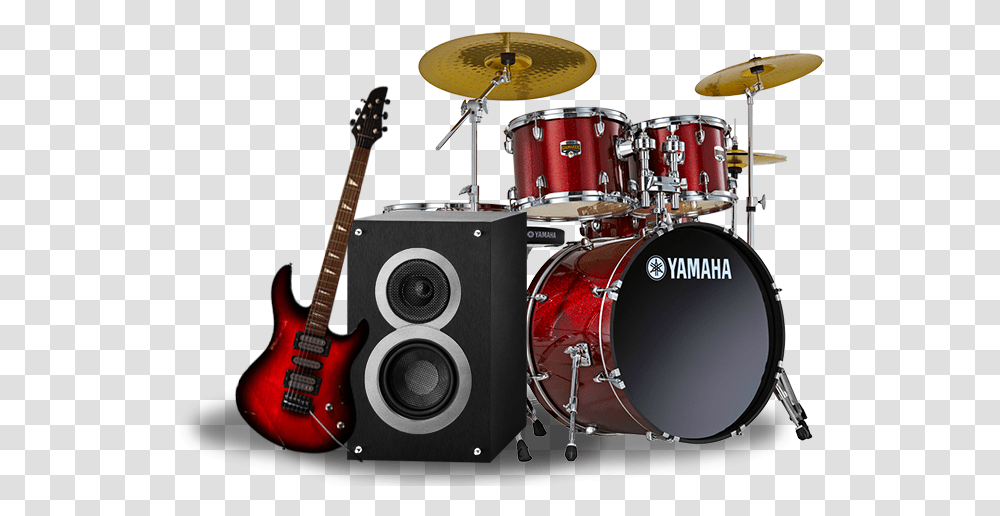 Yamaha Gigmaker Drum Kit, Guitar, Leisure Activities, Musical Instrument, Percussion Transparent Png