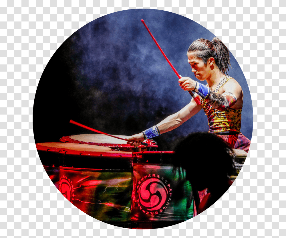 Yamato Male Drummer Holding Long Stick About To Hit Wadaiko Yamato, Person, Human, Musician, Musical Instrument Transparent Png