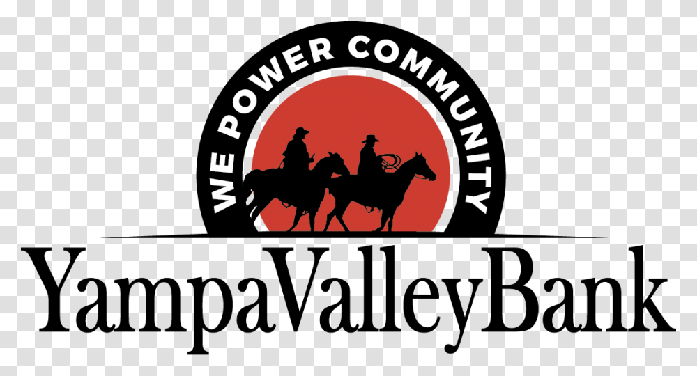 Yampa Valley Bank, Logo, Horse, Person Transparent Png