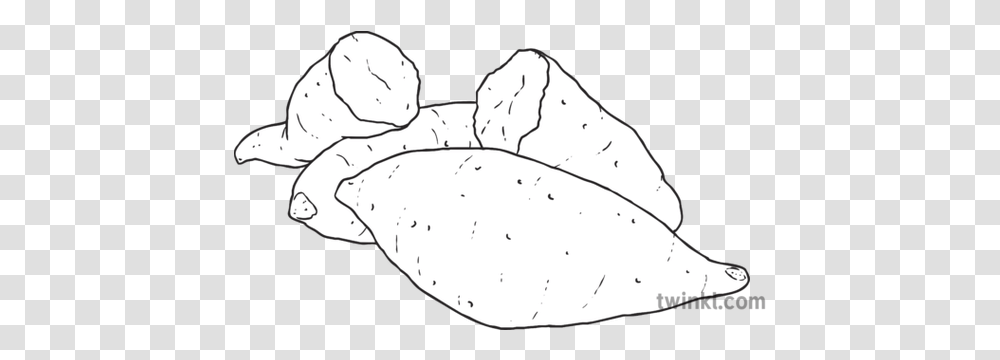 Yams Black And White Illustration Yam Black And White, Plant, Helmet, Clothing, Food Transparent Png