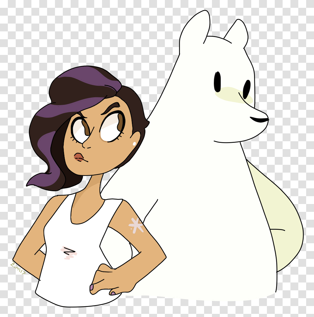 Yana And The Bear By Pastel Demon We Bare Bears Ice Bear And Yana, Person, Female Transparent Png