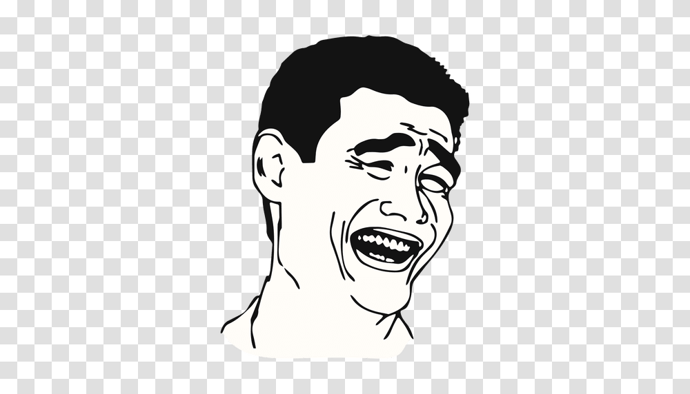 Yao Ming Face Meme, Person, Head, Smile, Laughing Transparent Png