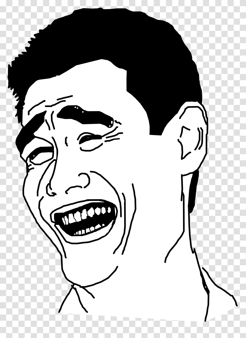 Yao Ming Face, Person, Head, Stencil, Smile Transparent Png