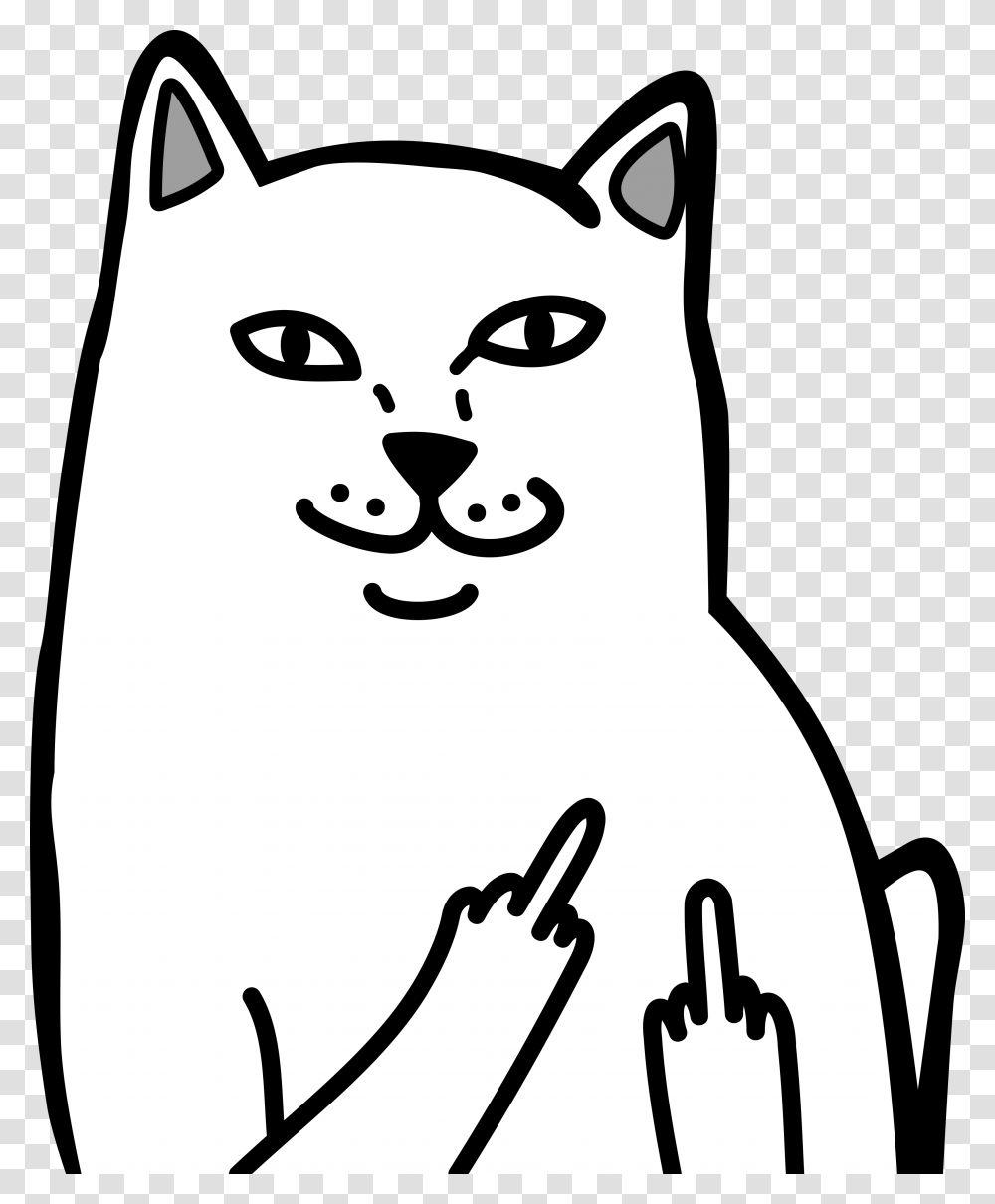 Yao Ming Middle Finger Cat Meme, Stencil Transparent Png