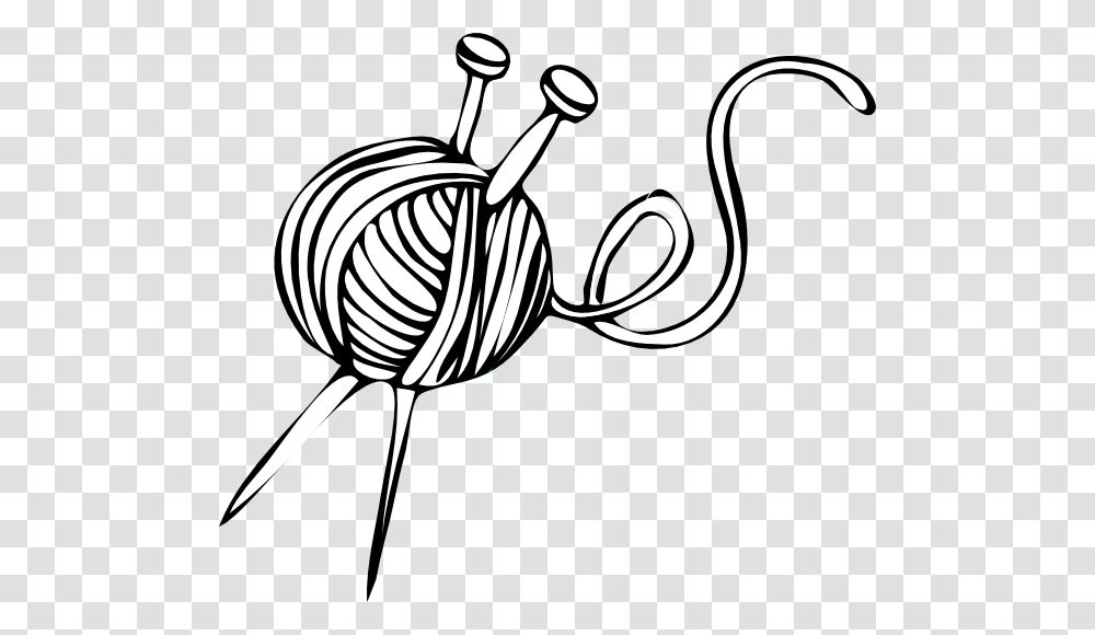 Yarn And Knitting Needles Clip Art Yarn Knitting, Mixer, Appliance, Stencil, Drawing Transparent Png