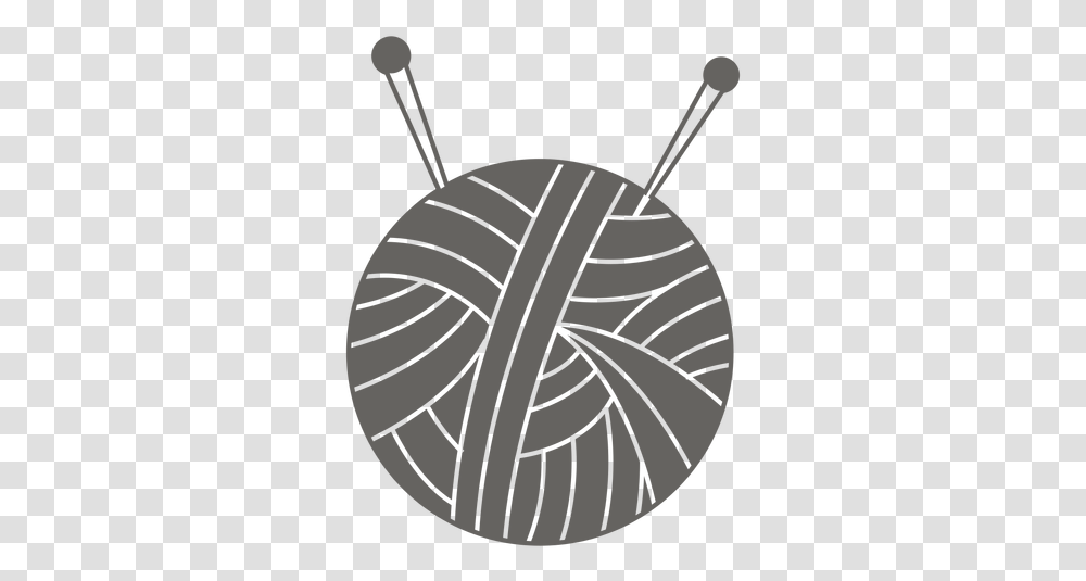 Yarn Ball Needles Grey Icon & Svg Vector File Coracao Croche Cinza, Sphere, Rug, Gray, Weapon Transparent Png