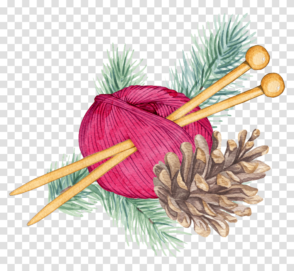 Yarn Ball With Pine Cone Transparent Png