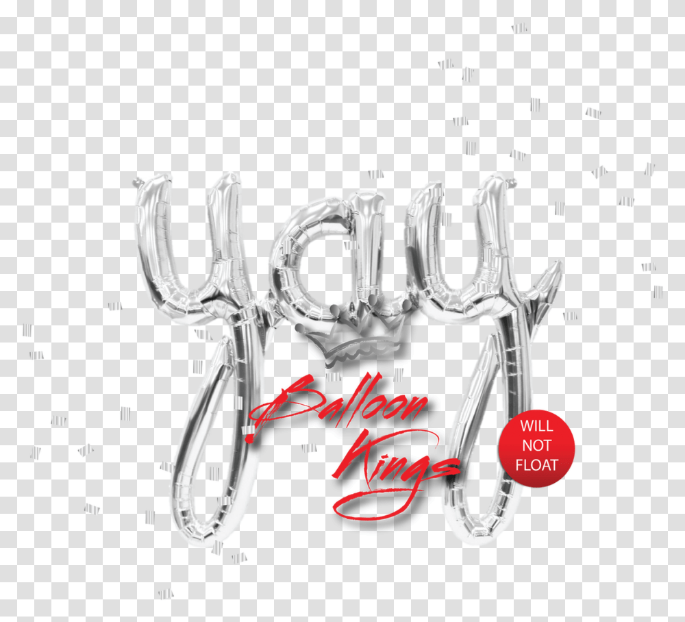 Yay Silver Script Balloons Yay, Alphabet, Handwriting, Glasses Transparent Png