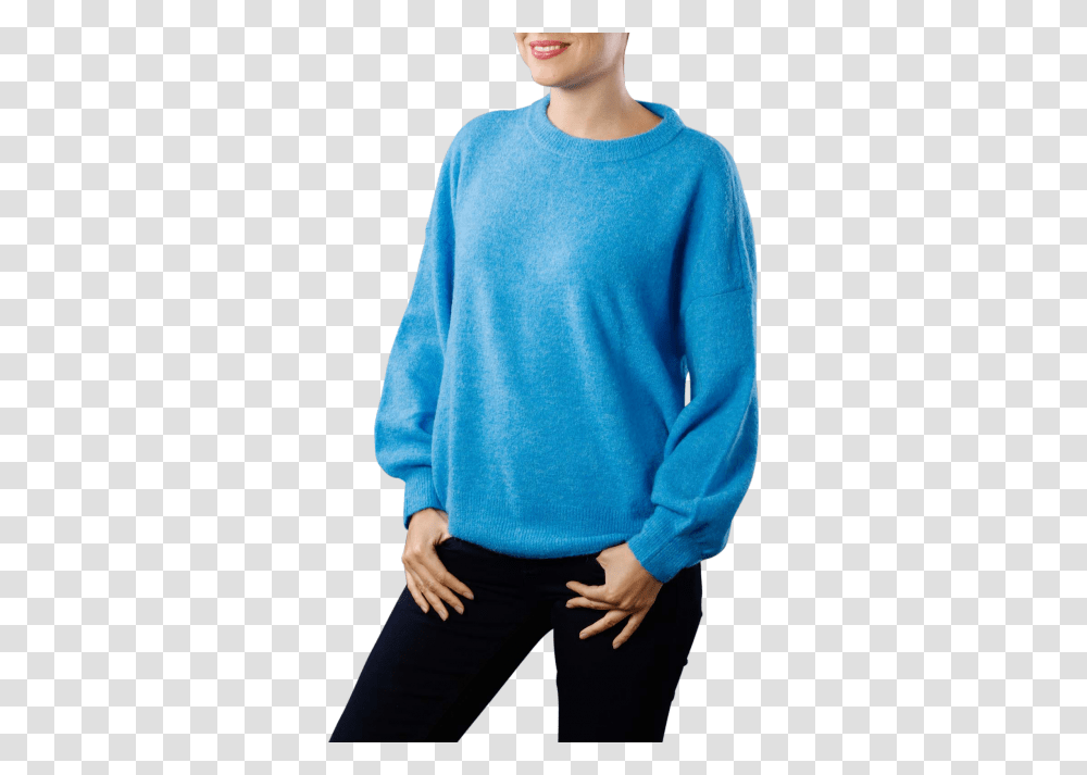Yaya Bulky Knit Sweater Blue Lightning Free Shipping, Sleeve, Apparel, Long Sleeve Transparent Png
