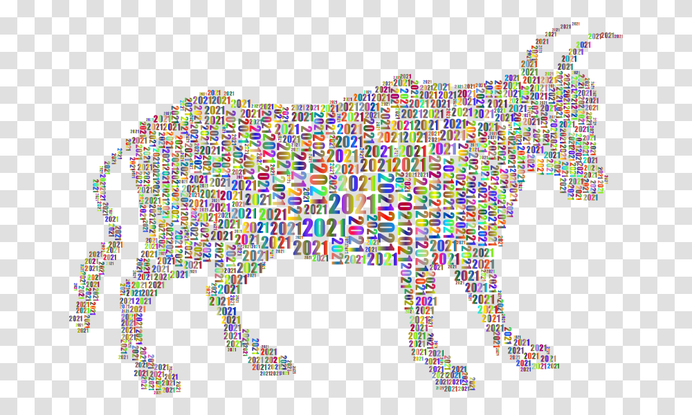 Year Of The Ox 2021 Silhouette Word Cloud Polyprismatic Animal Figure, Urban, City, Building, Downtown Transparent Png