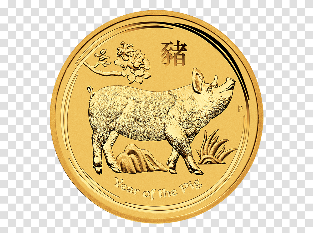 Year Of The Pig Coin, Money, Gold Transparent Png