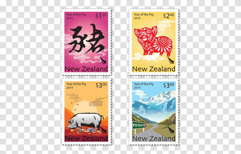 Year Of The Pig Stamp 2019, Postage Stamp Transparent Png