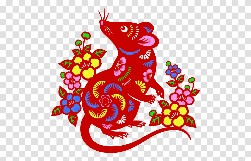 Year Of The Rat Vector Free, Pattern, Floral Design Transparent Png