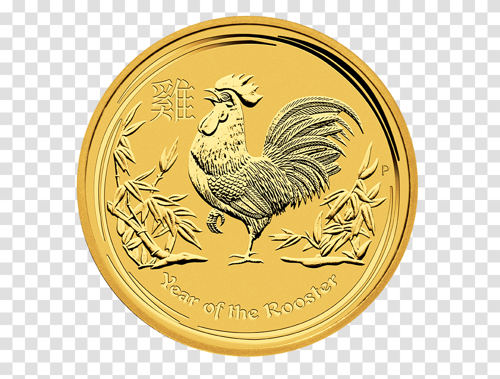 Year Of The Rooster 1 Oz Gold Coin Australia 2017, Bird, Animal, Money Transparent Png