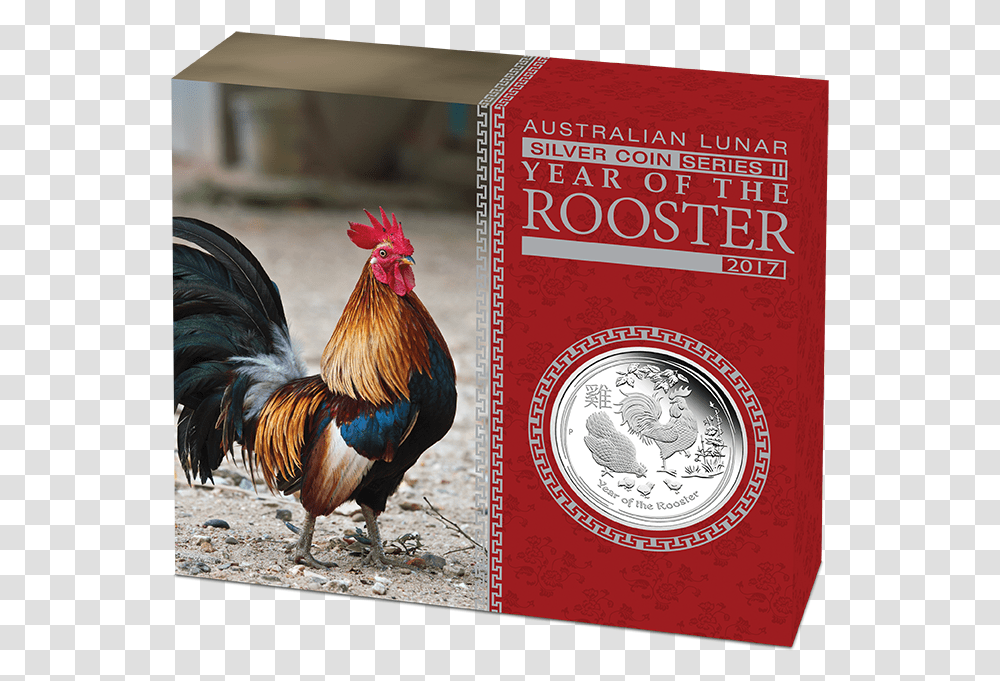 Year Of The Rooster 2017 Gold Lunar Coin, Chicken, Poultry, Fowl, Bird Transparent Png