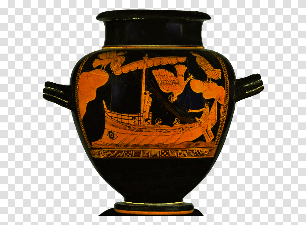 Year Old Ship Clipart Ulysse Et Les Sirnes Vase, Pottery, Jar, Urn, Jug Transparent Png