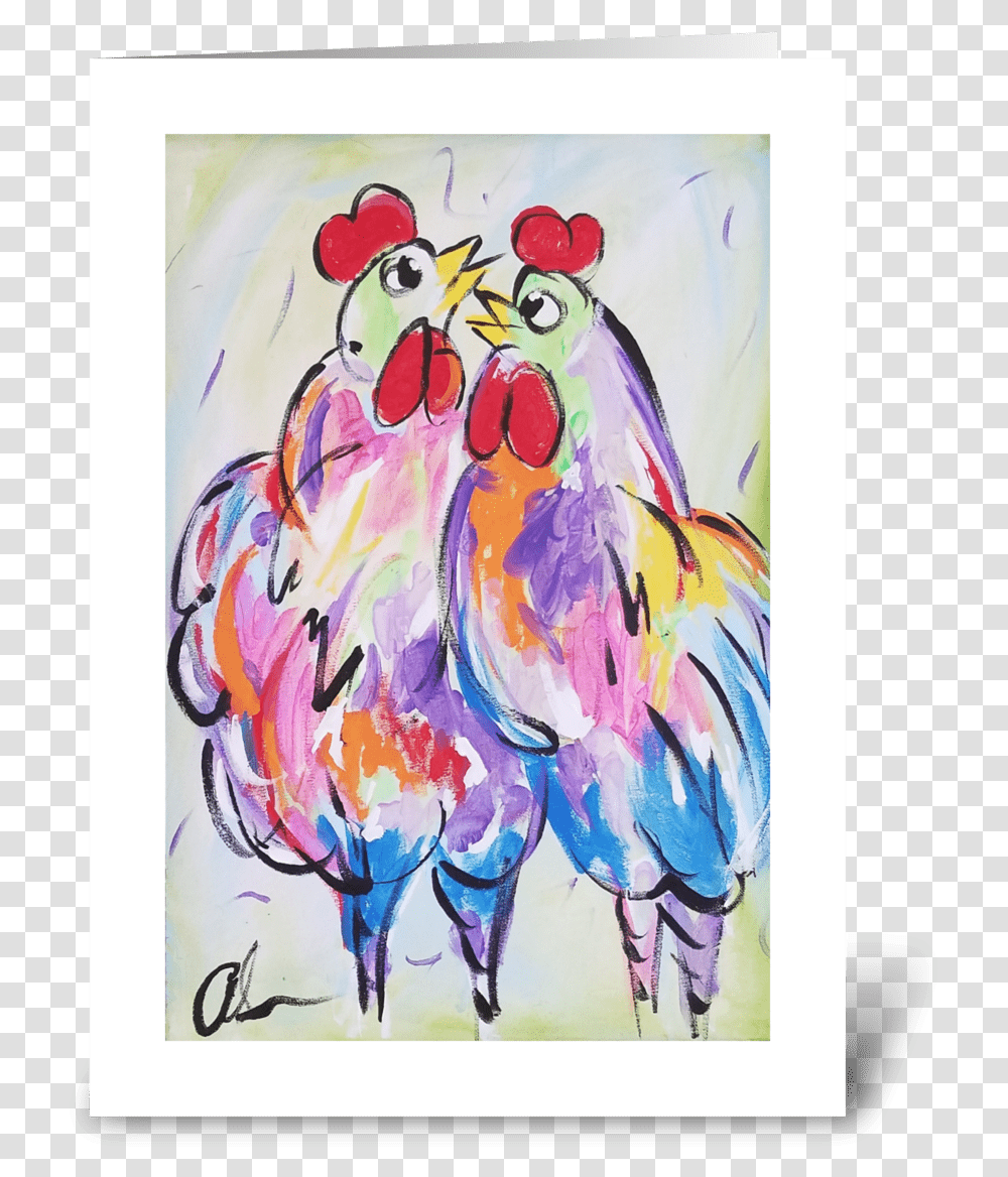 Years Of Happiness Greeting Card Painting, Modern Art, Canvas, Chicken, Poultry Transparent Png