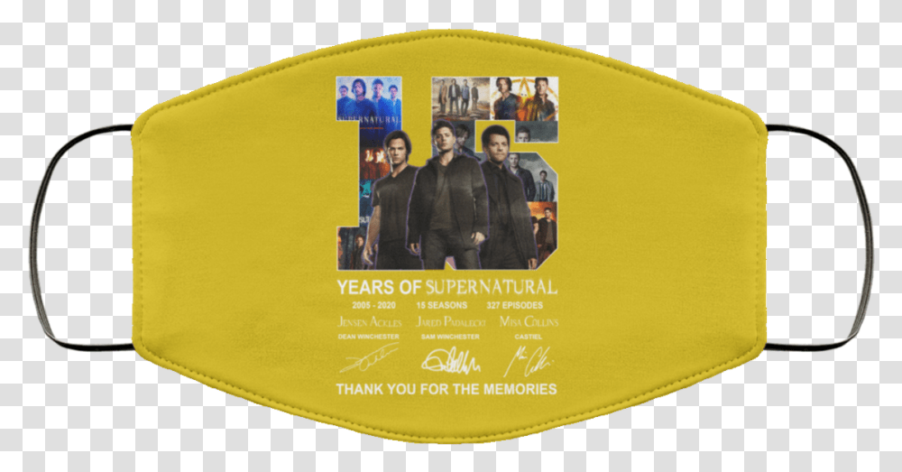 Years Of Supernatural Thank You For My Memories Face Mask Mask Anniversary, Person, Label, Text, Disk Transparent Png