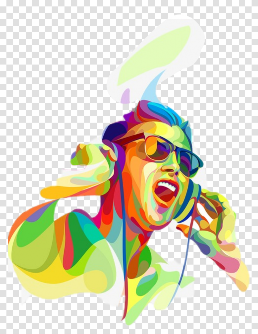 Yell Clipart Illustration Dj 4k, Person, Drawing, Face Transparent Png
